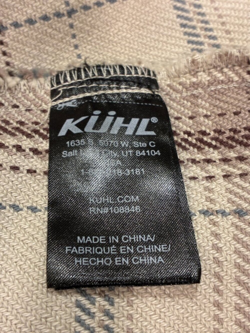 KUHL Kleo Taupe/Brown/Blue Plaid Twill Long Sleeve Hooded Shacket Women M NEW - Picture 12 of 15